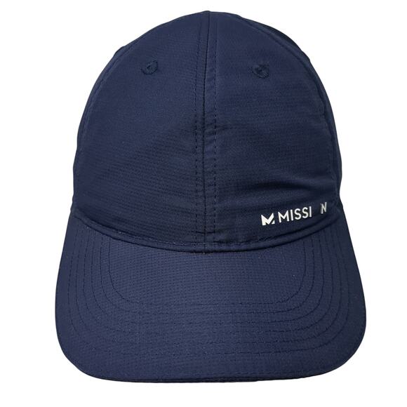 Mission Strapback Baseball Cap Blue One Size Adjustable Embroidered 6 Panel - Picture 1 of 9